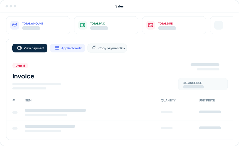 Sales dashboard